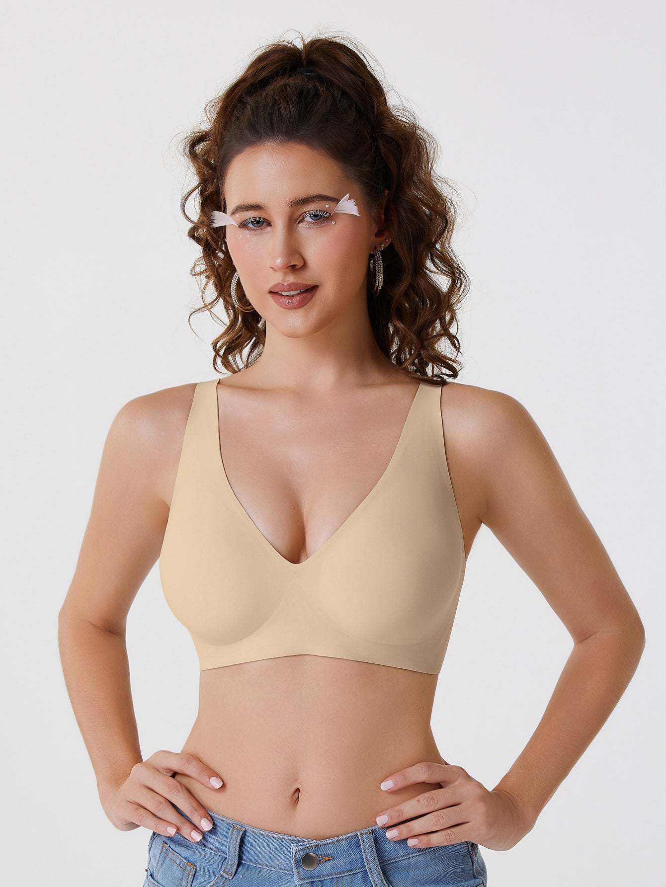 Seamless Wire-Free Leopard Print Bra